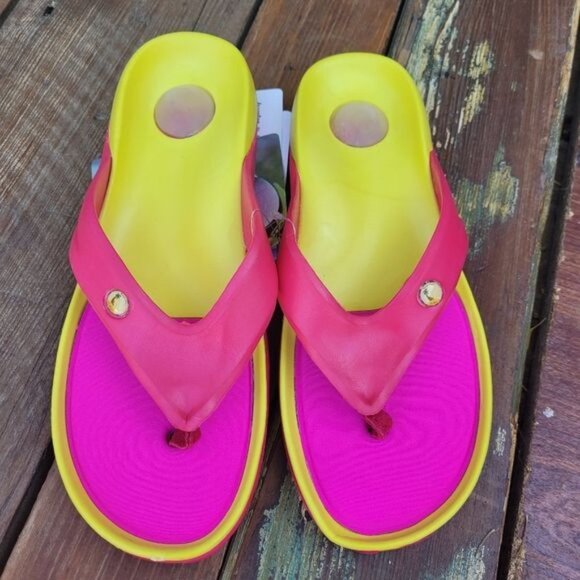 Mango Slide Flip Flops Thong Sandals Sz 7 - Picture 2 of 5